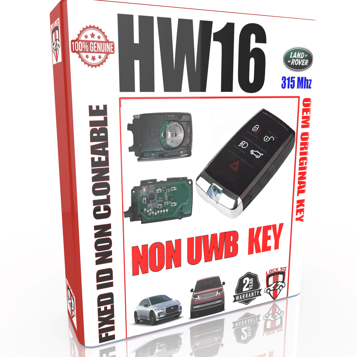 HW16 Land Rover Logo Key – Non-PEPS (Genuine OEM)
